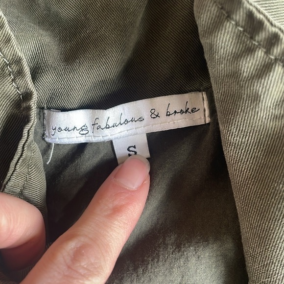 Young Fabulous & Broke Olive Green Moto Jacket - Picture 8 of 11